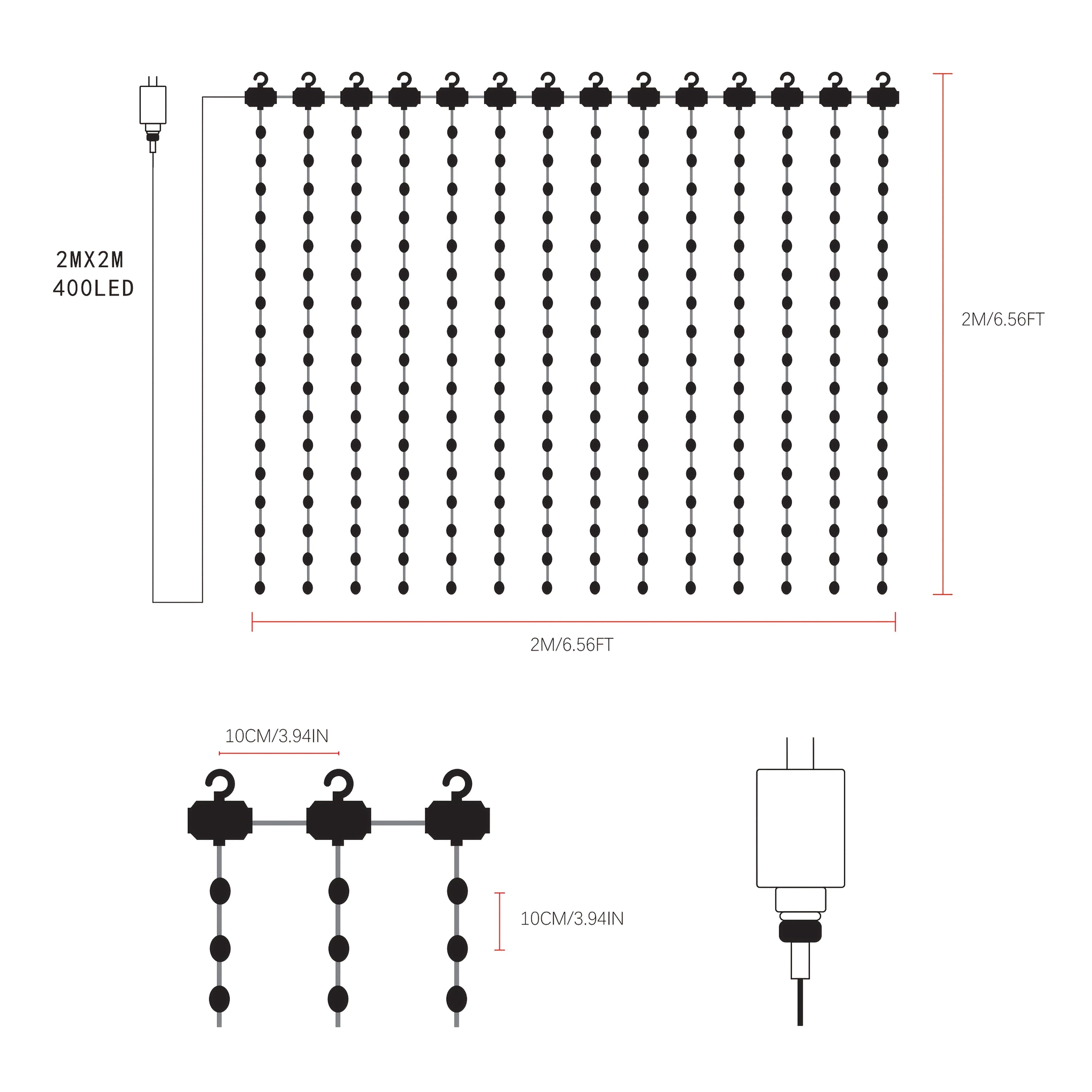 RGB Smart USB 400 LED Curtain Light With Dynamic Patterns For DIY Light Strip Application And Remote Music Synchronization Built-in Chip Suitable For Bedroom Valentine's Day Background Decoration