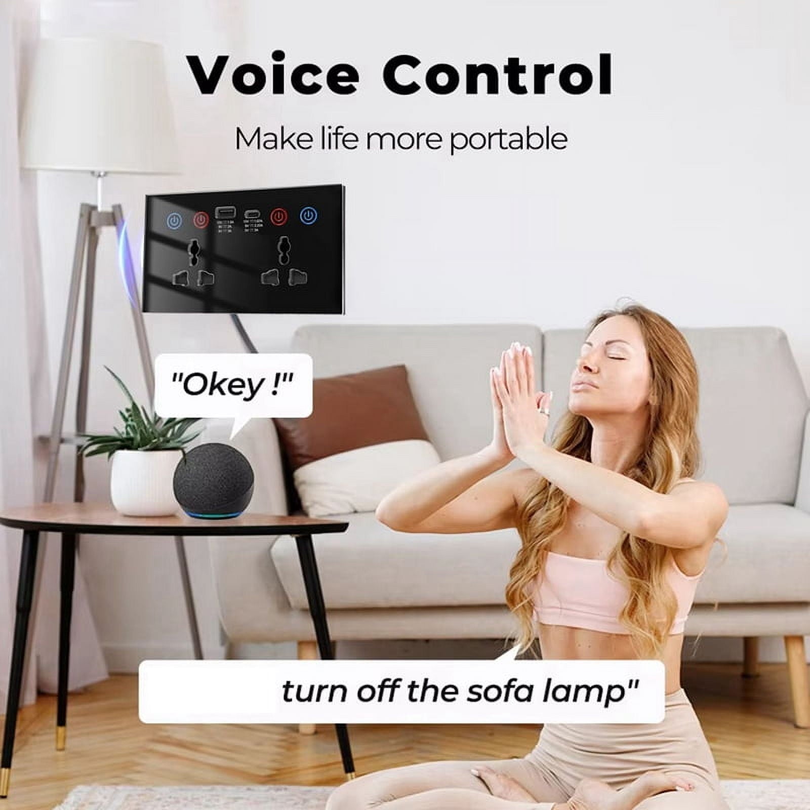 EU UK US Universal Plug /WiFi Smart Socket Switch with USB and Type-C Port Outlet Smart Life Via Alexa Home