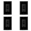 4X GFCI Outlet 15 Amp, Self-Test GFI Electrical Outlet, Tamper GFCI Receptacle with Wall Plate Black