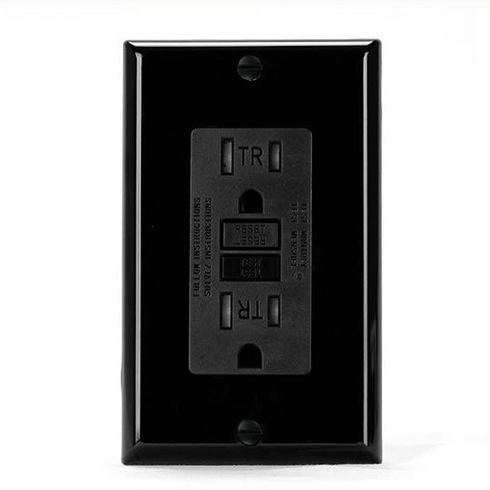 4X GFCI Outlet 15 Amp, Self-Test GFI Electrical Outlet, Tamper GFCI Receptacle with Wall Plate Black