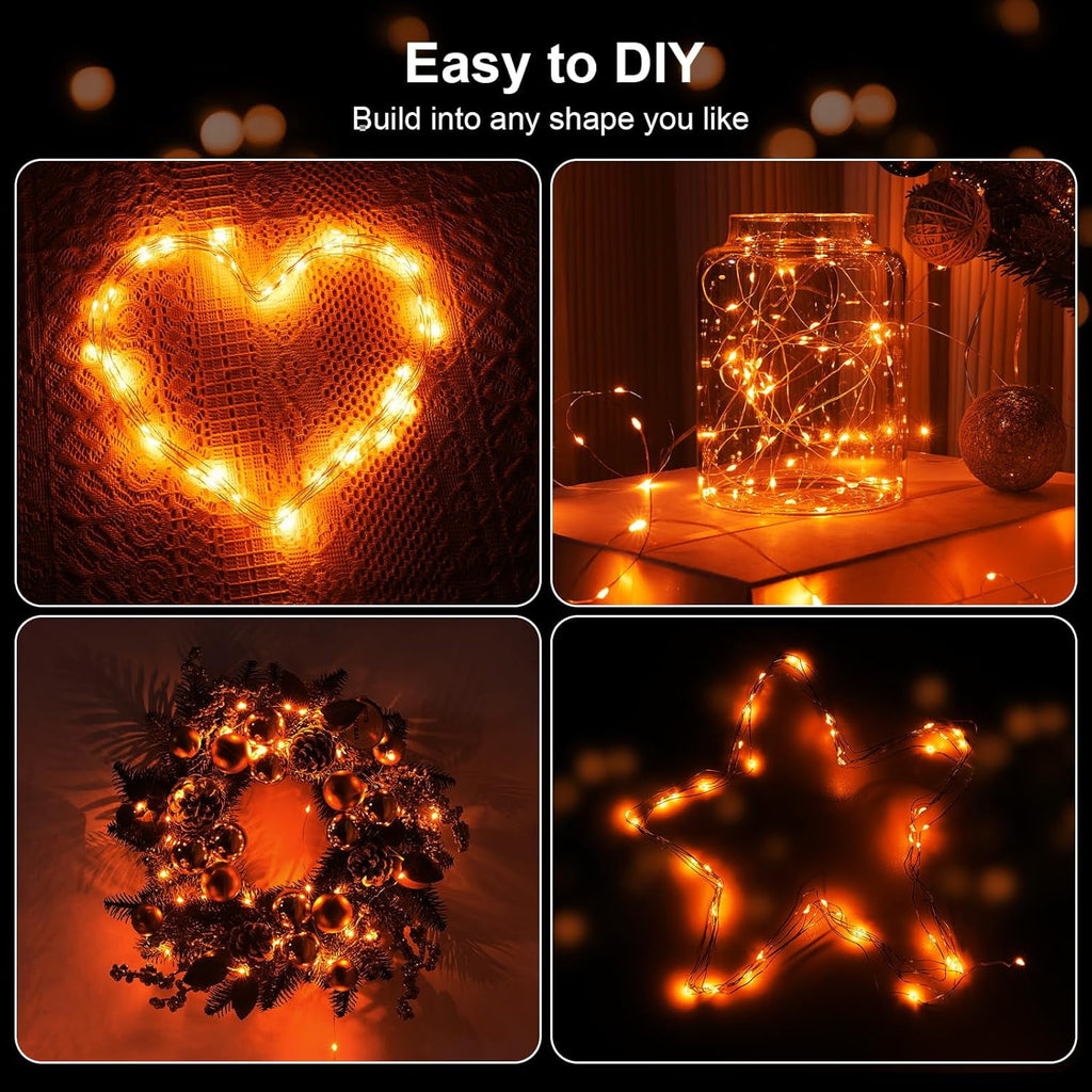 2 Pack 16.4ft Battery Operated String Lights with Timer, Warm White with Synchronized Twinkle Mode, Fairy Lights Battery Powered, 50 LEDs, Idea for Christmas Bedroom Party Wedding