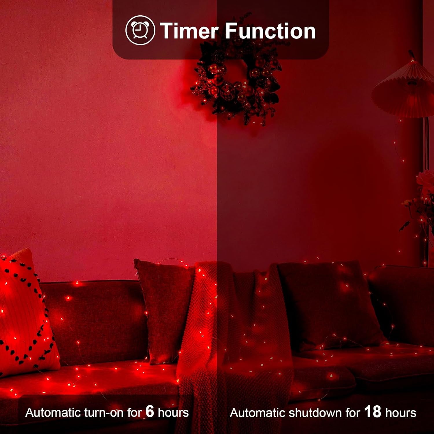 2 Pack 16.4ft Battery Operated String Lights with Timer, Warm White with Synchronized Twinkle Mode, Fairy Lights Battery Powered, 50 LEDs, Idea for Christmas Bedroom Party Wedding