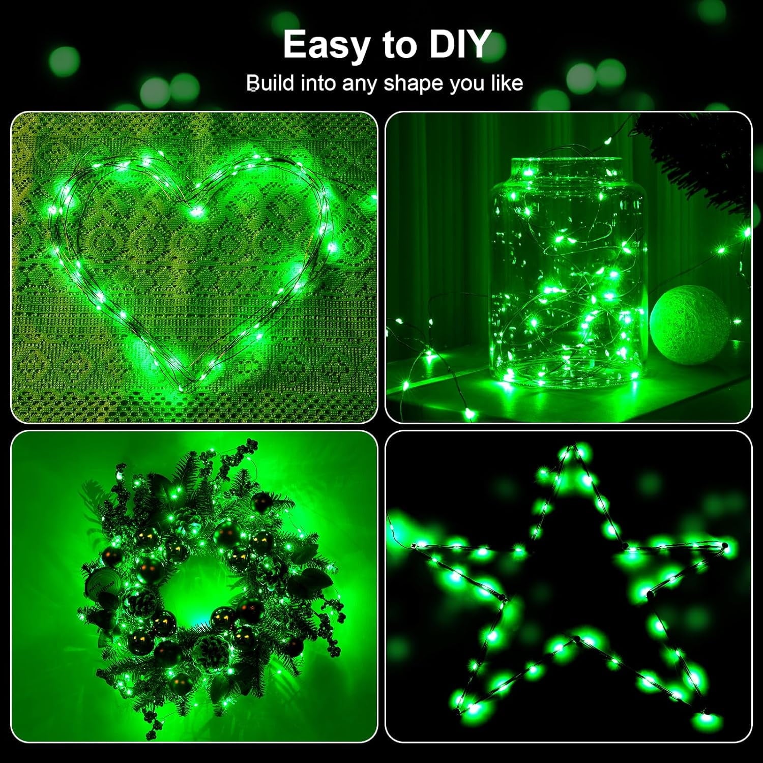 2 Pack 16.4ft Battery Operated String Lights with Timer, Warm White with Synchronized Twinkle Mode, Fairy Lights Battery Powered, 50 LEDs, Idea for Christmas Bedroom Party Wedding