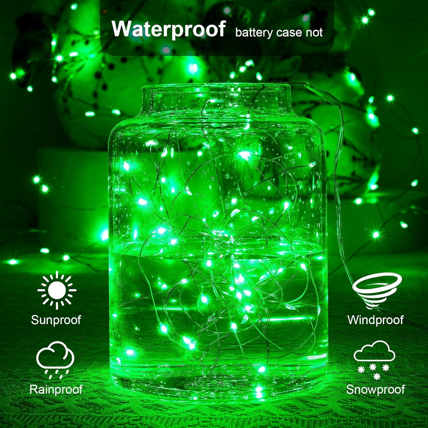 2 Pack 16.4ft Battery Operated String Lights with Timer, Warm White with Synchronized Twinkle Mode, Fairy Lights Battery Powered, 50 LEDs, Idea for Christmas Bedroom Party Wedding
