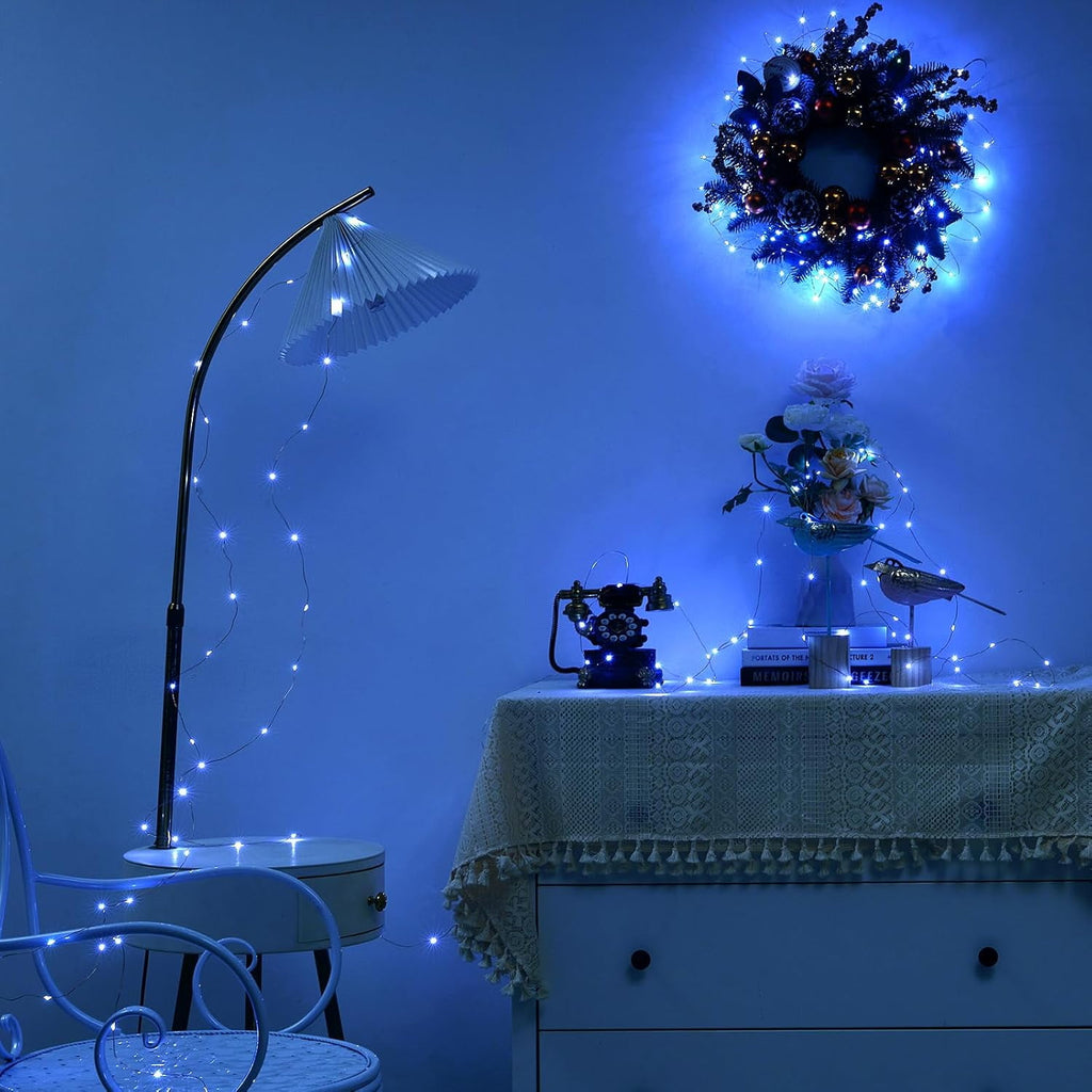 2 Pack 16.4ft Battery Operated String Lights with Timer, Warm White with Synchronized Twinkle Mode, Fairy Lights Battery Powered, 50 LEDs, Idea for Christmas Bedroom Party Wedding