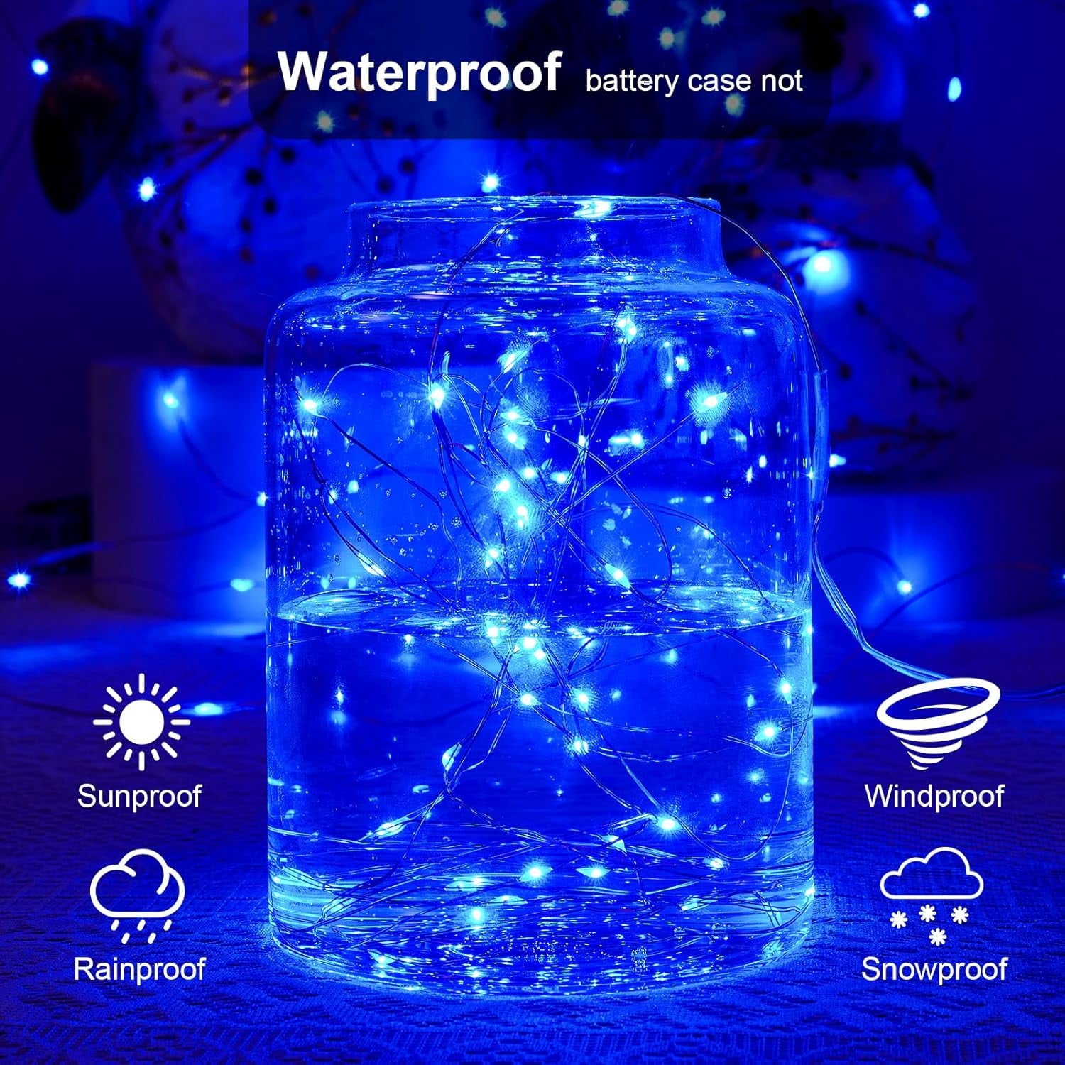 2 Pack 16.4ft Battery Operated String Lights with Timer, Warm White with Synchronized Twinkle Mode, Fairy Lights Battery Powered, 50 LEDs, Idea for Christmas Bedroom Party Wedding