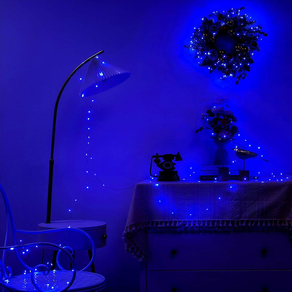 2 Pack 16.4ft Battery Operated String Lights with Timer, Warm White with Synchronized Twinkle Mode, Fairy Lights Battery Powered, 50 LEDs, Idea for Christmas Bedroom Party Wedding