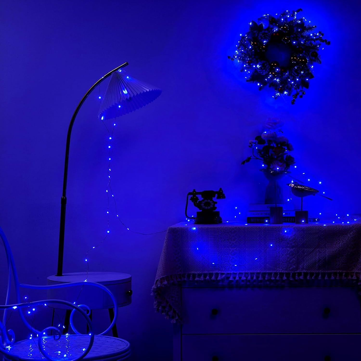2 Pack 16.4ft Battery Operated String Lights with Timer, Warm White with Synchronized Twinkle Mode, Fairy Lights Battery Powered, 50 LEDs, Idea for Christmas Bedroom Party Wedding