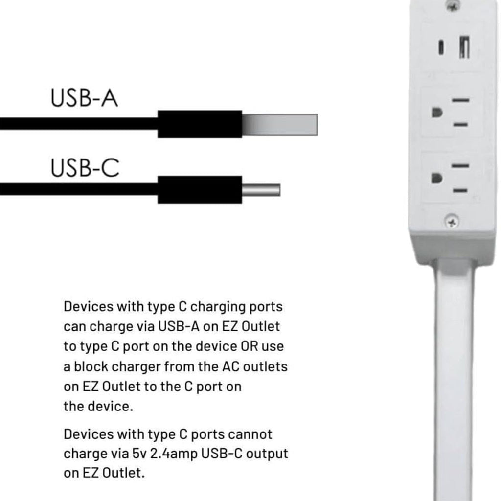 Power Socket Extender, Extendable Wall Socket, 180° Swivelling Socket Extender For Connecting Hard-To-Reach Sockets! Supplied With Usb-A, Usb-C And 2 Ac Sockets, Extendable 27' For Behind Sofa, Be