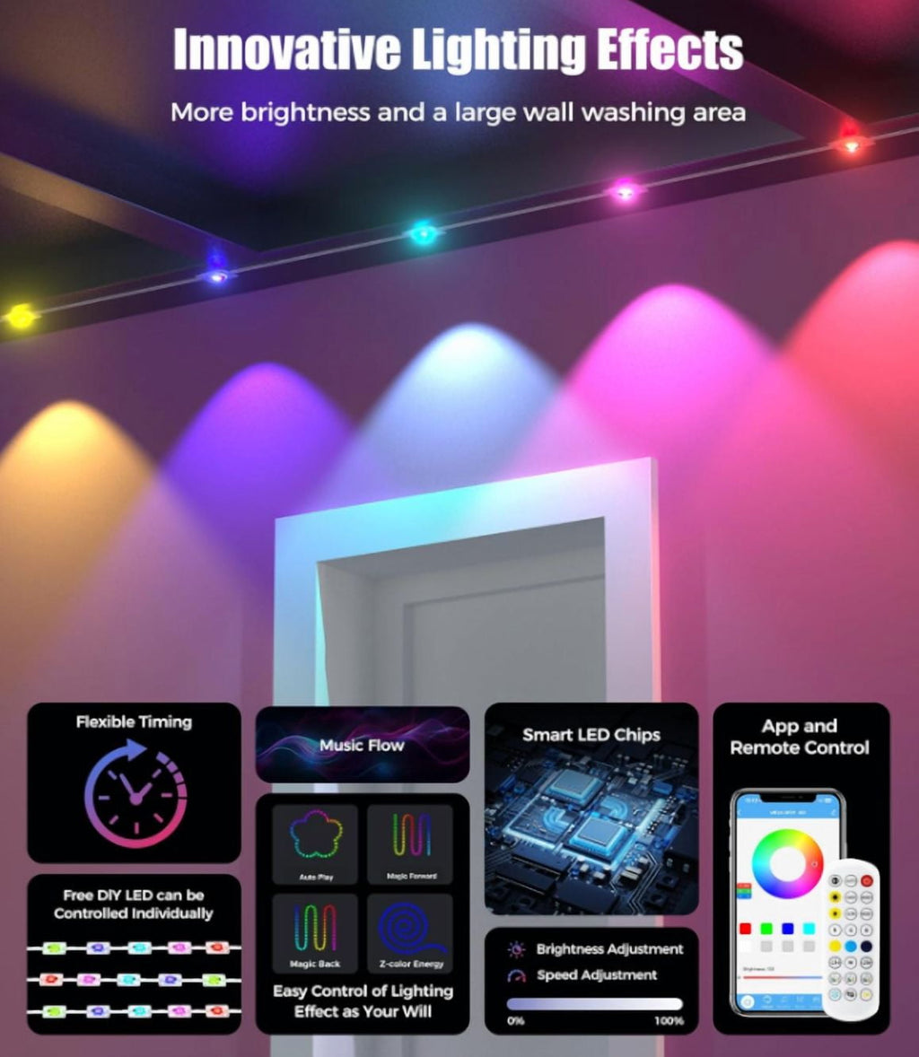 100ft Permanent Outdoor RGB Lights - IP67 Waterproof with Smart App Control Remote, DIY Scene Modes, Music Sync, for Garden Decor, Holiday Parties, Eave Lights for Roofs