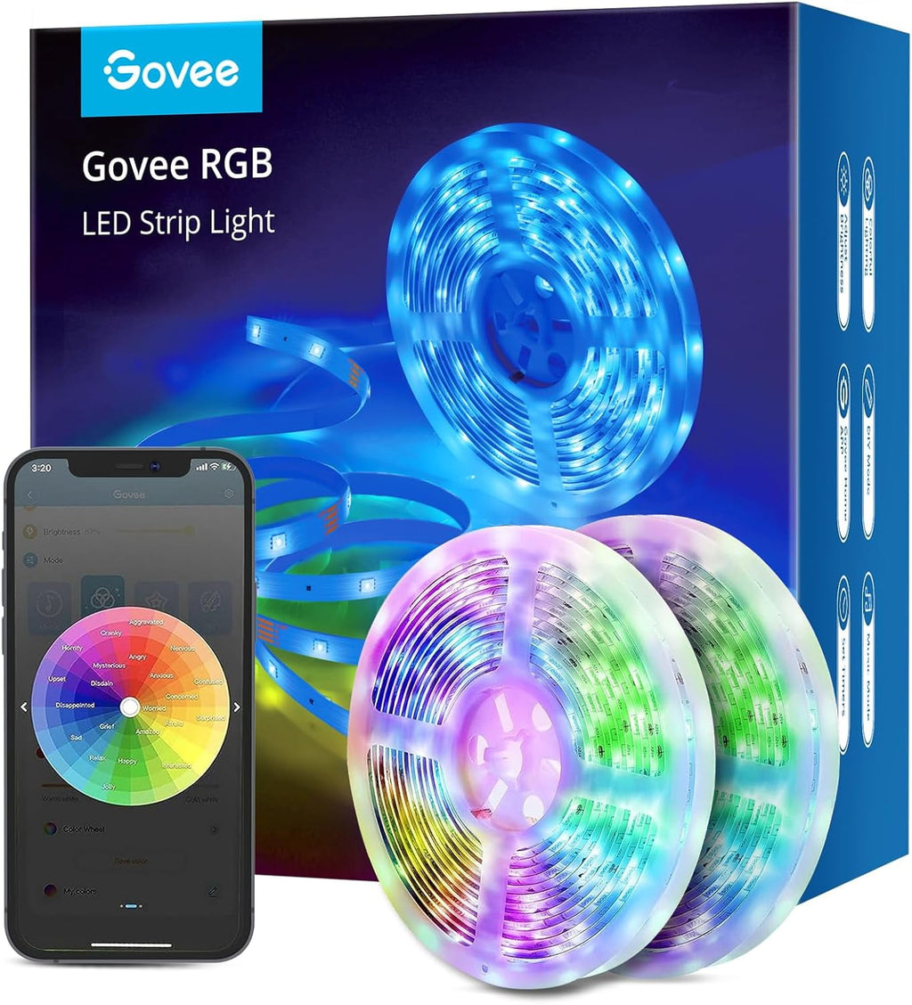 Smart RGB LED Strip Lights, 16.4ft WiFi LED Strip Lighting Work with Alexa and Google Assistant, 16 Million Colors with App Control and Music Sync LED Lights for Bedroom, Home Decor