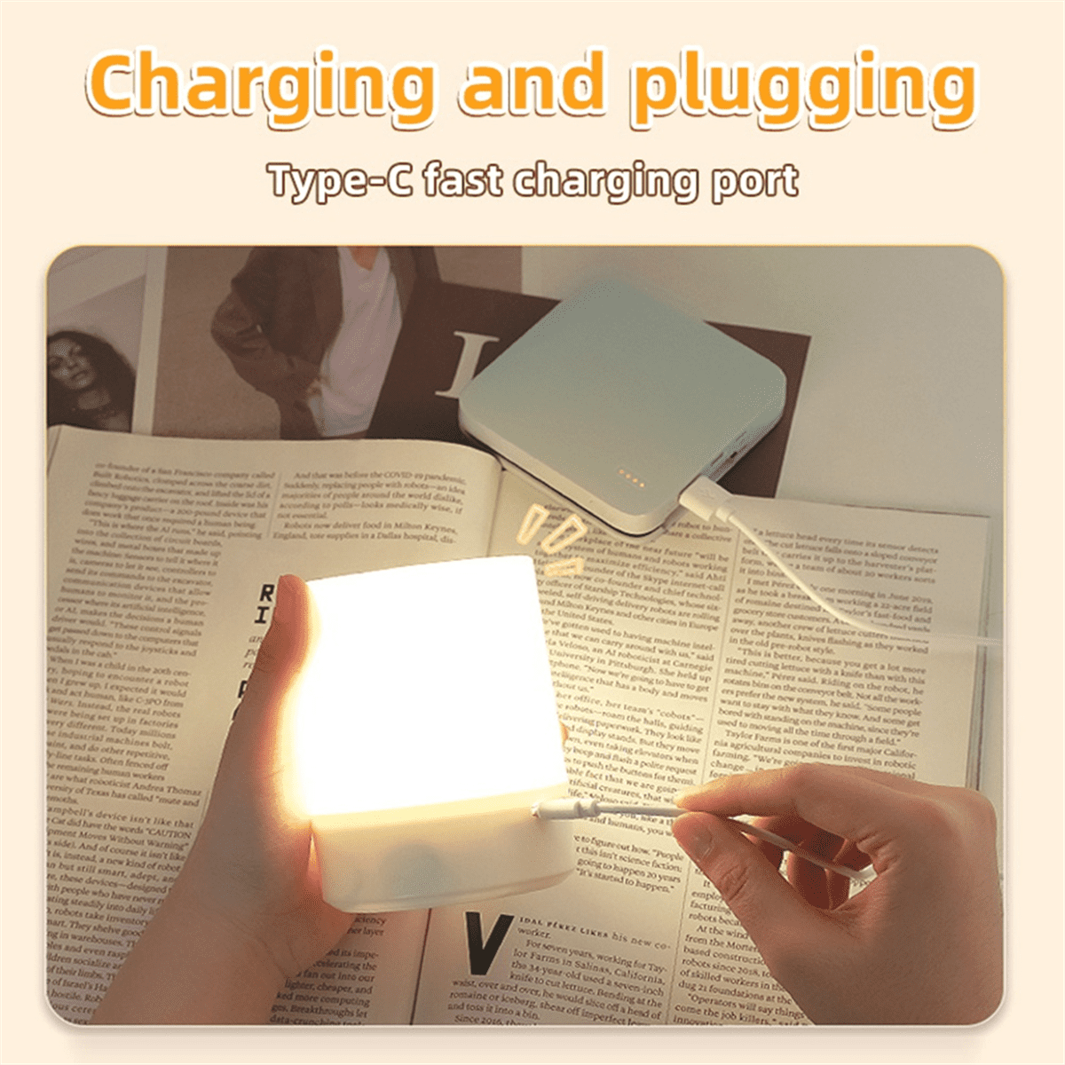 Touch Night Lamp USB LED Lamp Rechargeable Three Colors Lights for Kitchen Hallway Closet Bedroom Night Light