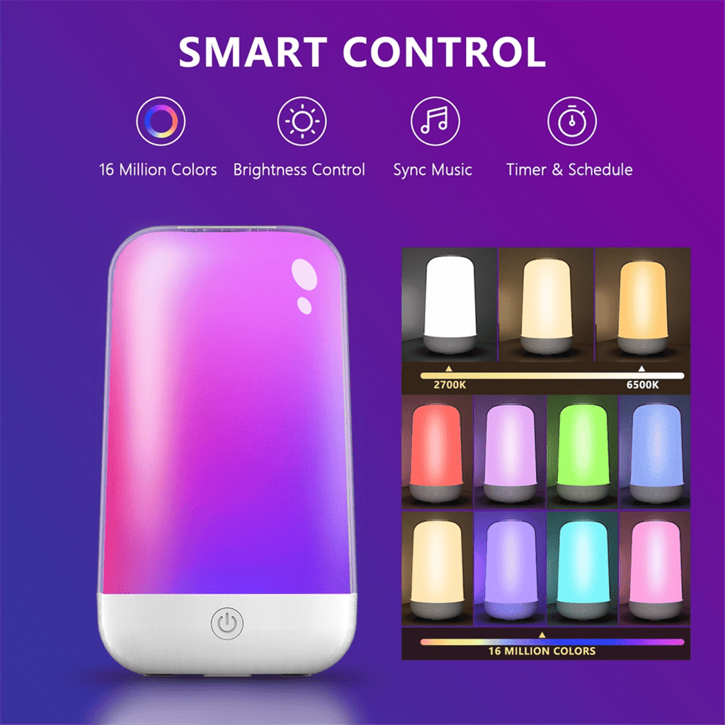 Smart Wireless Dimming and Color 3600mA Battery Charging Touch Music Atmosphere Bedside Mother and Baby Night Light