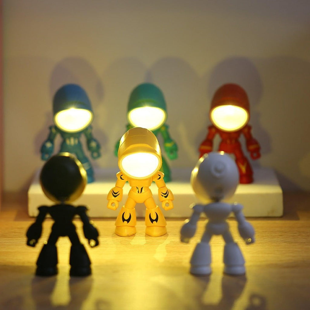 Lonely Robot LED Mini Night Light, Cartoon Cute Companion Desk Lamp with Magnetic Base, Gift for Thanksgiving Christmas Halloween Birthday, Room Decor