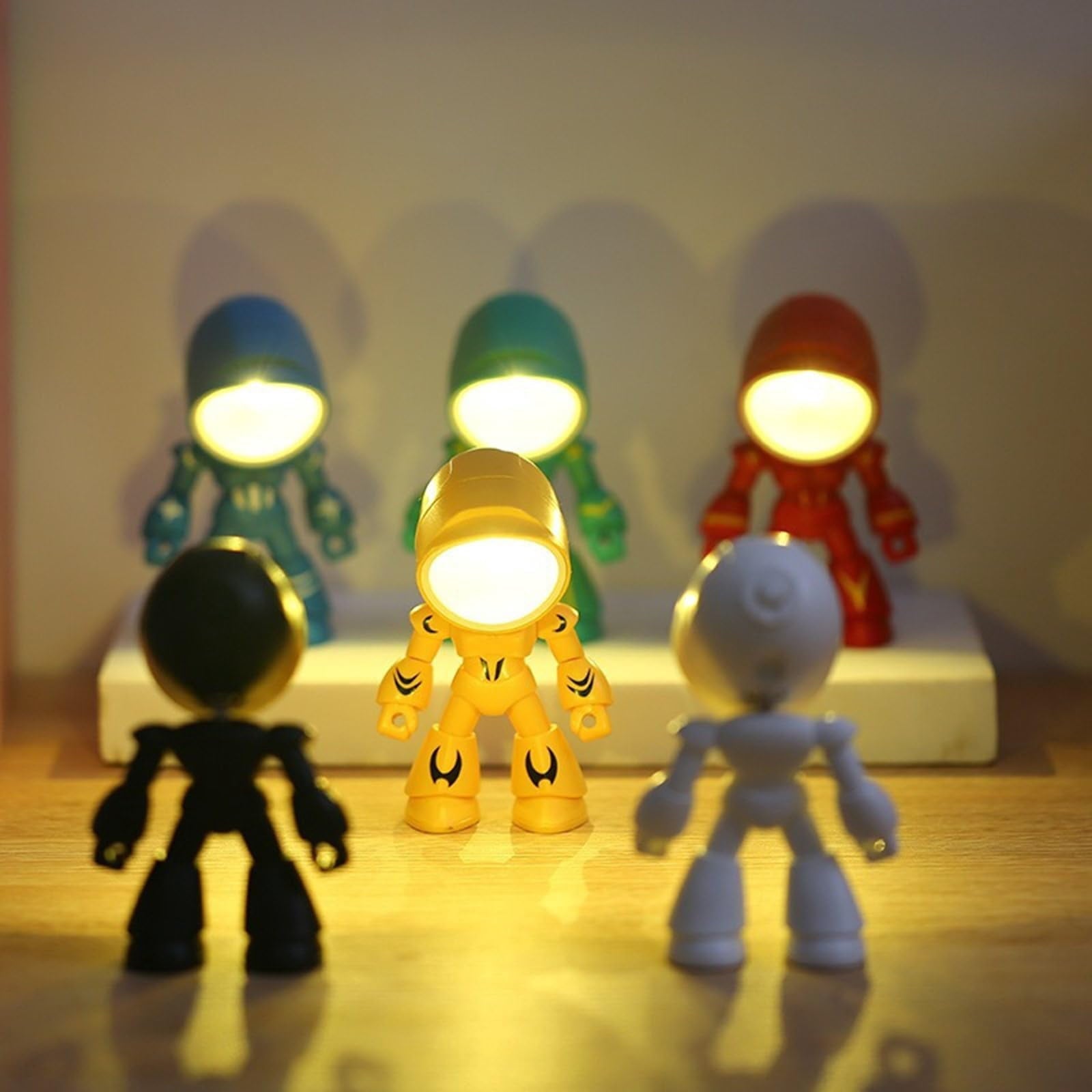 Lonely Robot LED Mini Night Light, Cartoon Cute Companion Desk Lamp with Magnetic Base, Gift for Thanksgiving Christmas Halloween Birthday, Room Decor