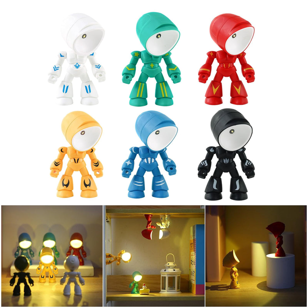 Lonely Robot LED Mini Night Light, Cartoon Cute Companion Desk Lamp with Magnetic Base, Gift for Thanksgiving Christmas Halloween Birthday, Room Decor