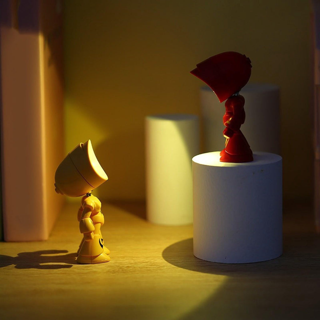 Lonely Robot LED Mini Night Light, Cartoon Cute Companion Desk Lamp with Magnetic Base, Gift for Thanksgiving Christmas Halloween Birthday, Room Decor