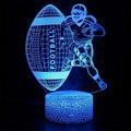 LED Football Light 3D Visual Effects Acrylic Football Sign Lamp 16 Colors Changing  Saving Night Light for Kid