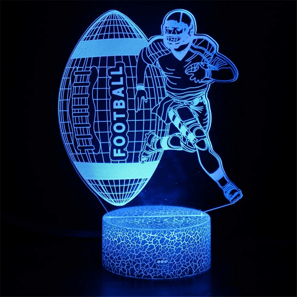 LED Football Light 3D Visual Effects Acrylic Football Sign Lamp 16 Colors Changing  Saving Night Light for Kid