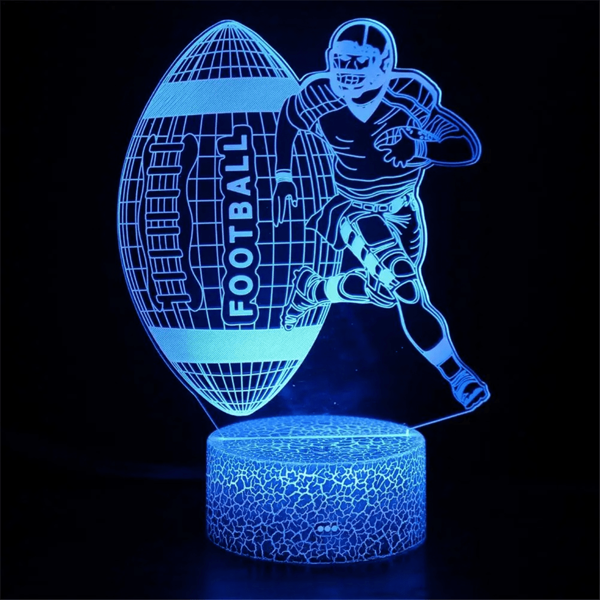LED Football Light 3D Visual Effects Acrylic Football Sign Lamp 16 Colors Changing  Saving Night Light for Kid